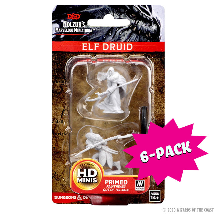 D&D Nolzur's Marvelous Miniatures: Elf Male Druid (Bundle of 6)