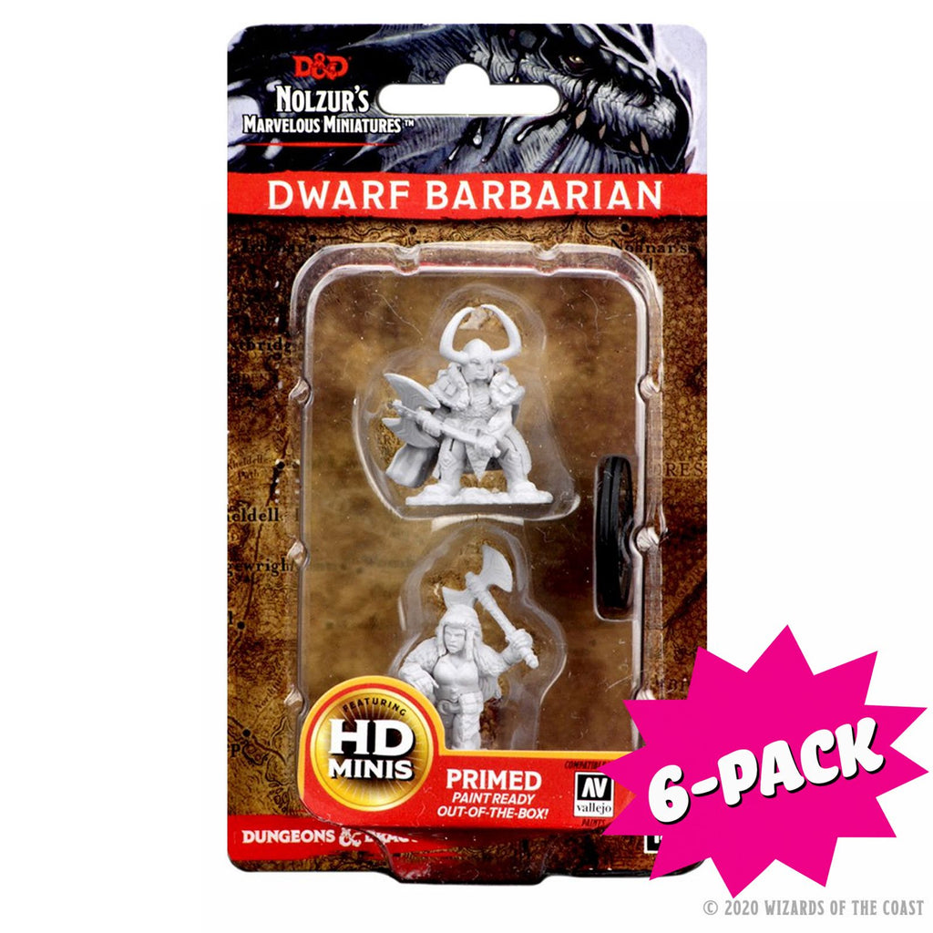 D&D Nolzur’s Marvelous Miniatures: Dwarf Female Barbarian (Bundle of 6)