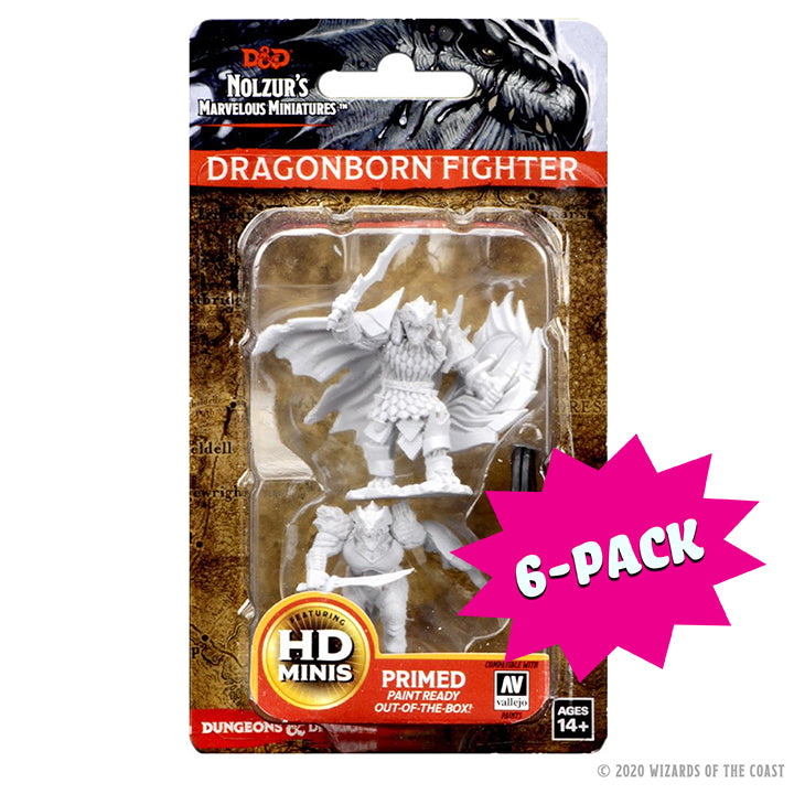 D&D Nolzur's Marvelous Miniatures: Dragonborn Male Fighter (Bundle of 6)