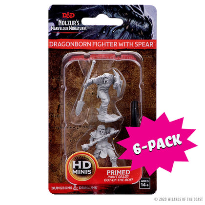 D&D Nolzur's Marvelous Miniatures: Dragonborn Male Fighter with Spear (Bundle of 6) - Shop Dungeon & Dragons powered by WizKids