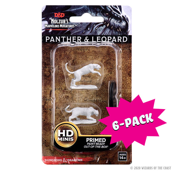D&D Nolzur's Marvelous Miniatures: Panther & Leopard (Bundle of 6)