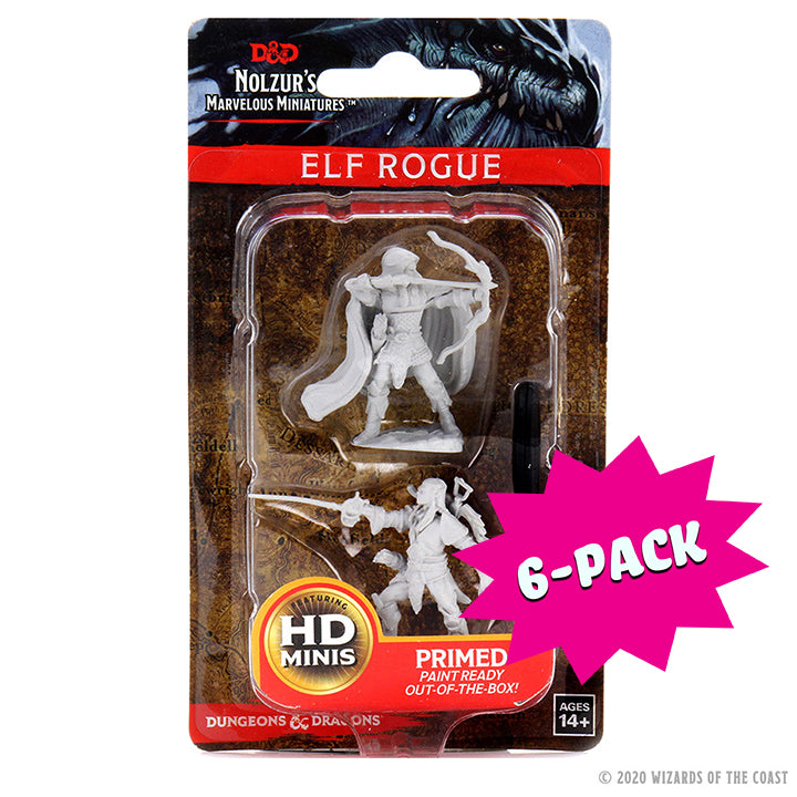D&D Nolzur's Marvelous Miniatures - Male Elf Rogue (Bundle of 6)