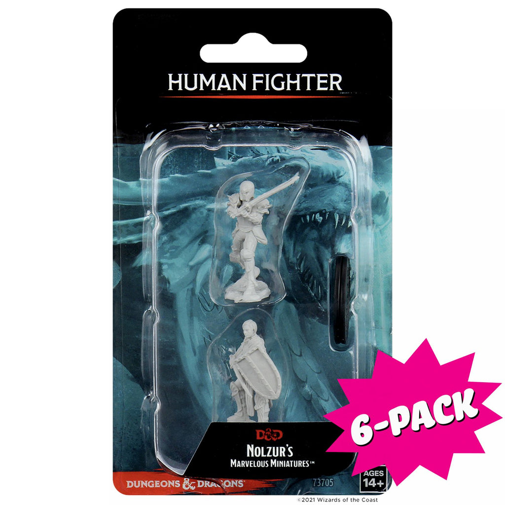 D&D Nolzur’s Marvelous Miniatures:  Female Human Fighter (Bundle of 6)