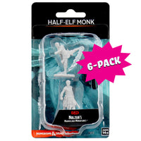 D&D Nolzur's Marvelous Miniatures - Male Half-Elf Monk (Bundle of 6)