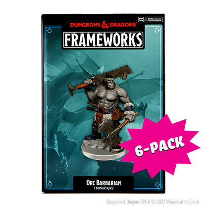 D&D Frameworks: Orc Barbarian Male - Unpainted and Unassembled (Bundle of 6)