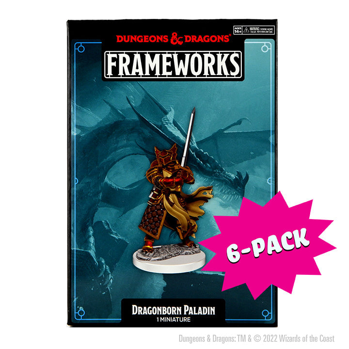 D&D Frameworks: Dragonborn Paladin Male - Unpainted and Unassembled (Bundle of 6)
