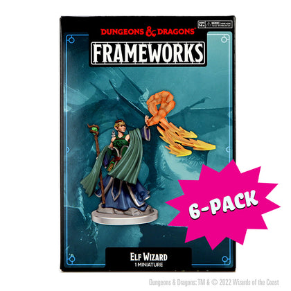 D&D Frameworks: Elf Wizard Female - Unpainted and Unassembled (Bundle of 6)