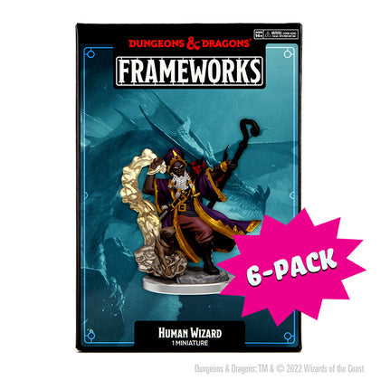 D&D Frameworks: Human Wizard Male - Unpainted and Unassembled (Bundle of 6)