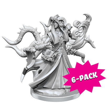 D&D Frameworks: Tiefling Warlock Male - Unpainted and Unassembled (Bundle of 6)