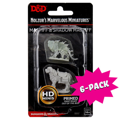 D&D Nolzur's Marvelous Miniatures - Mastiff & Shadow Mastiff (Bundle of 6)