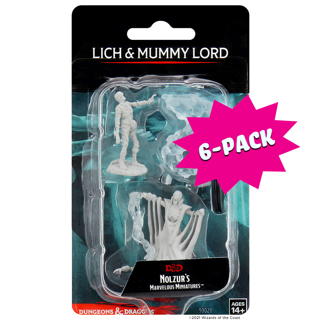 D&D Nolzur's Marvelous Miniatures - Lich & Mummy Lord (Bundle of 6)