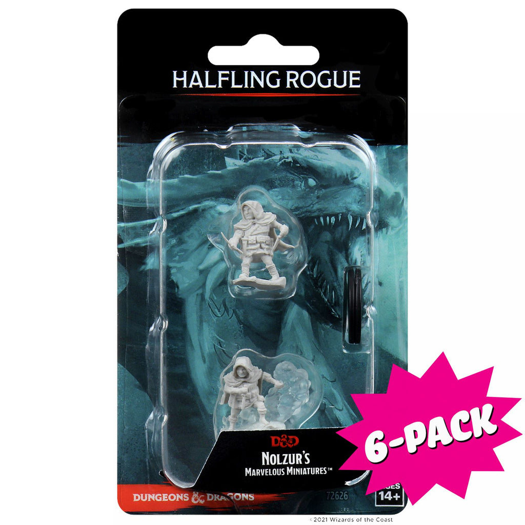 D&D Nolzur's Marvelous Miniatures: Halfling Rogue Male (Bundle of 6)