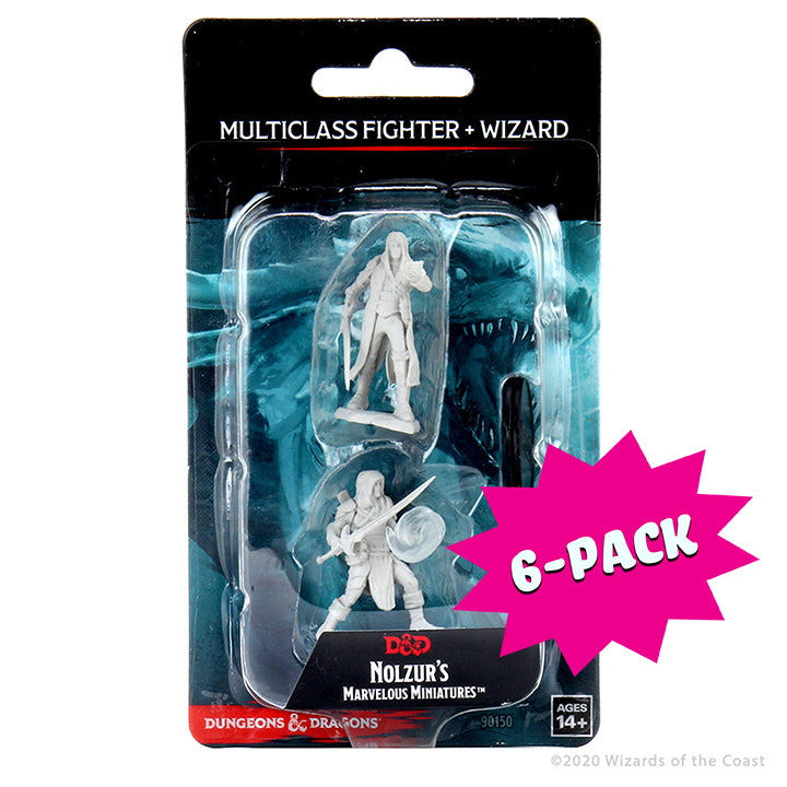 D&D Nolzur's Marvelous Miniatures: Multiclass Fighter + Wizard Male (Bundle of 6)