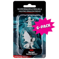 D&D Nolzur's Marvelous Miniatures: Silver Dragon Wyrmling & Female Halfling (Bundle of 6)