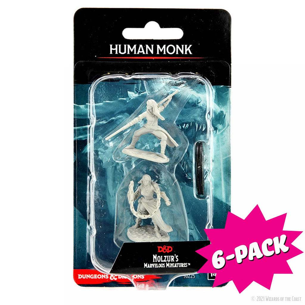 D&D Nolzur's Marvelous Miniatures: Human Monk Female (Bundle of 6)