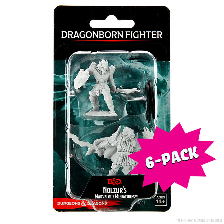 D&D Nolzur's Marvelous Miniatures: Dragonborn Fighter Male (Bundle of 6)