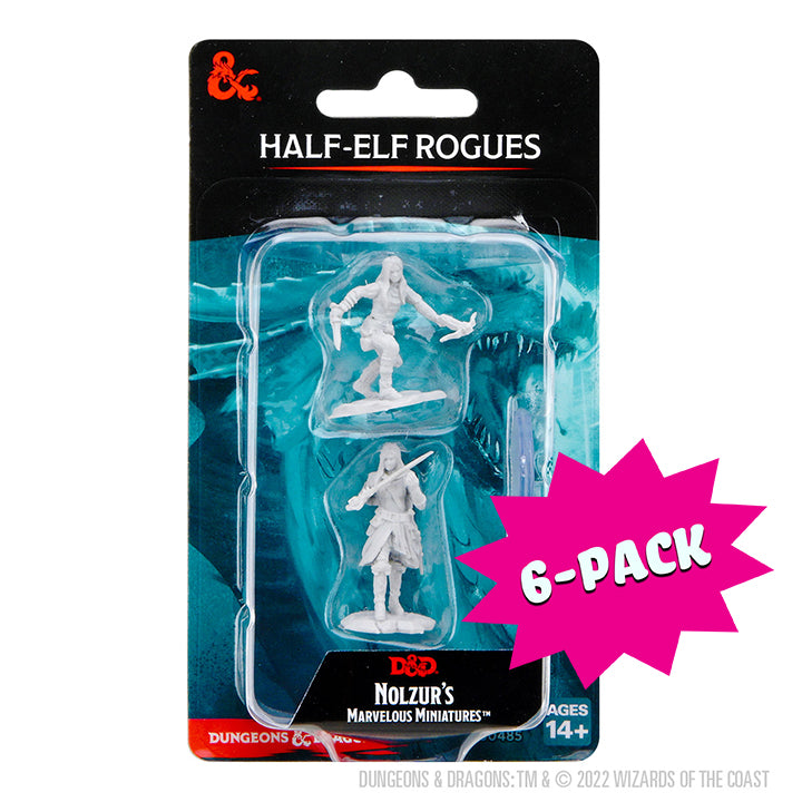 D&D Nolzur's Marvelous Miniatures: Half-Elf Rogue Female (Bundle of 6)