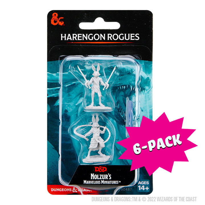 D&D Nolzur's Marvelous Miniatures: Harengon Rogues (Bundle of 6)