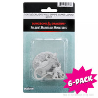 D&D Nolzur's Marvelous Miniatures: Tortle Druid & Wild Shape Giant Lizard (Bundle of 6)