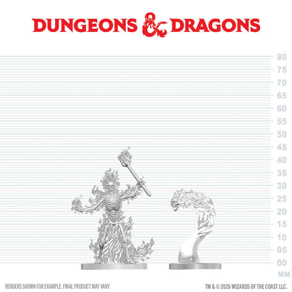 PRE-ORDER - D&D Nolzur's Marvelous Miniatures: Flaming Skeleton & Flameskull - 1