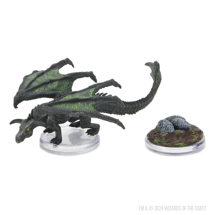 D&D Icons of the Realms: Black Dragon Wyrmling & Black Dragon Egg Clutch Exclusive Miniature - 2