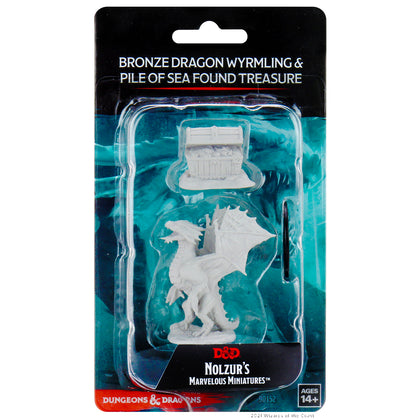 D&D Nolzur's Marvelous Miniatures: Bronze Dragon Wyrmling & Pile of Sea found Treasure - 1