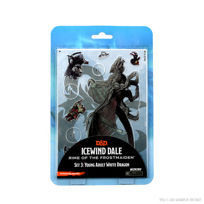 D&D Idols of the Realms: Icewind Dale Rime of the Frostmaiden - Young Adult White Dragon - 2D Set - 1